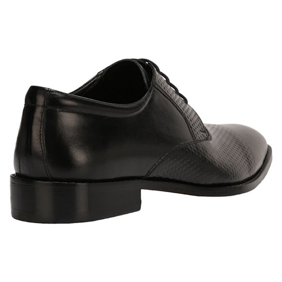 Black Leather Oxford Shoes with Broguing and Lace-Up Closure - Picture 4 of 5